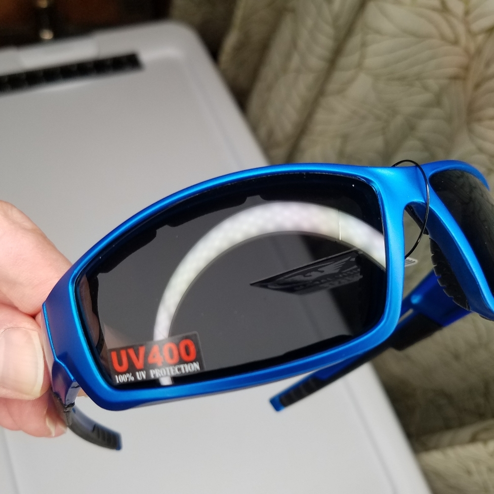 Blue Designer Motorcycle Riding Sunglasses Bin22 - Picture 15 of 16
